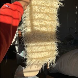 Faux Fur Cream Knee Boot